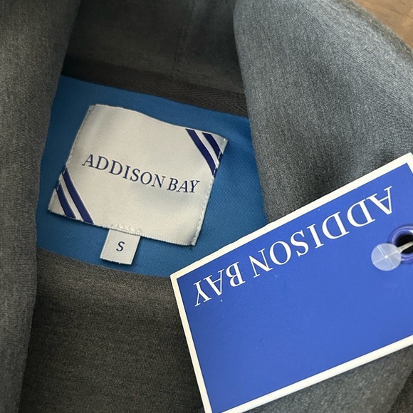 Addison Bay Charcoal Polished Double Knit Zip Everyday Pullover Top Small NWT - Picture 4 of 7